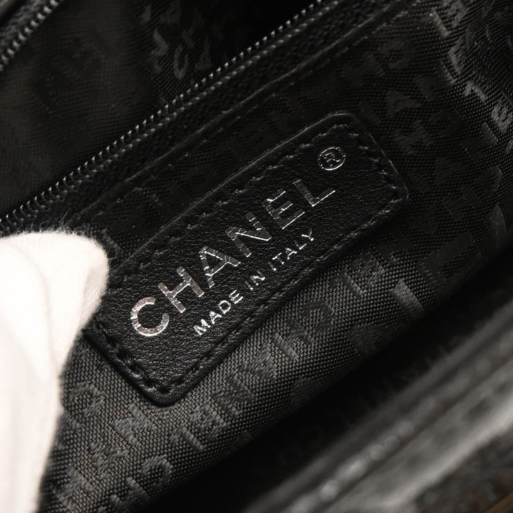 Chanel 2005-2006 Black Lambskin Mademoiselle Lock Shoulder Bag