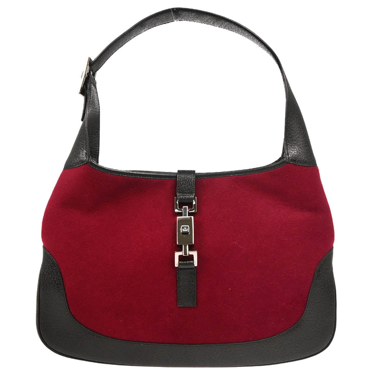 Gucci Red Wool GG Jackie Handbag