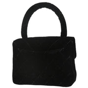 Chanel 1994-1996 Black Velvet Classic Flap Micro Handbag