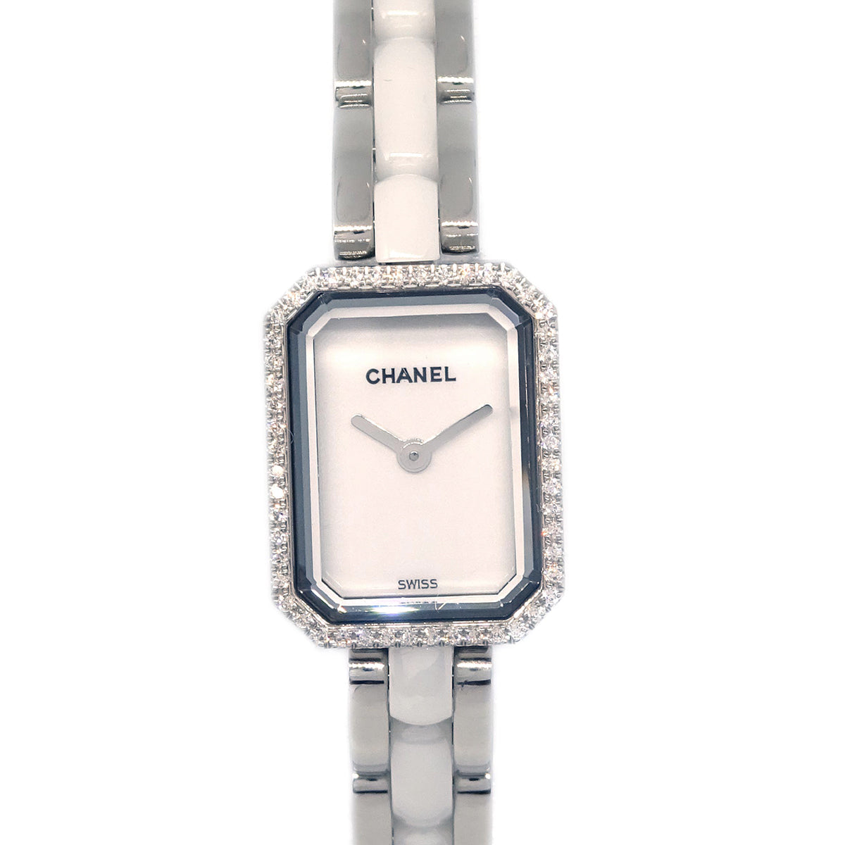 Chanel Premiere H2132 Quartz Watch Ceramic SS Diamond