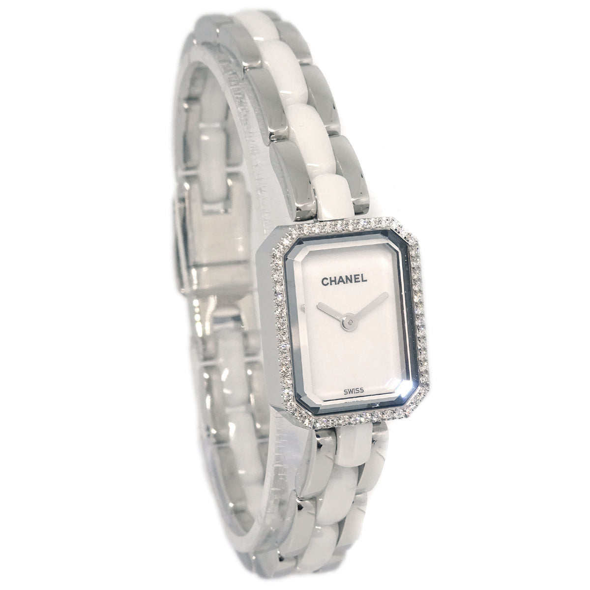 Chanel Premiere H2132 Quartz Watch Ceramic SS Diamond