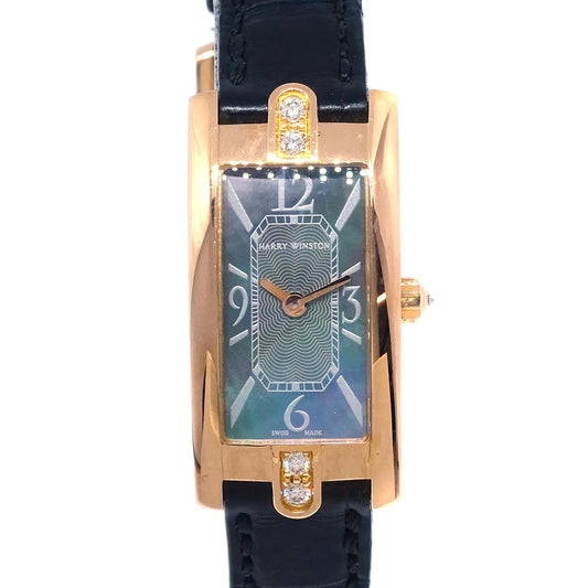 Harry Winston * Ref.332LQRL Avenue C Quartz Watch 18KPG Black