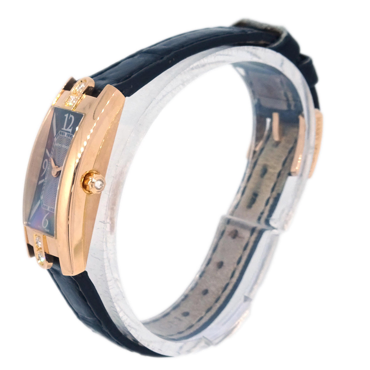 Harry Winston * Ref.332LQRL Avenue C Quartz Watch 18KPG Black