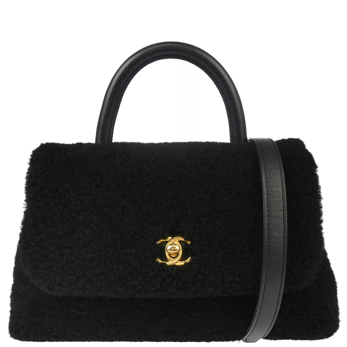 Chanel 2017 Black Mouton 2way Shoulder Handbag