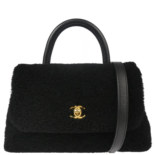 Chanel 2017 Black Mouton 2way Shoulder Handbag