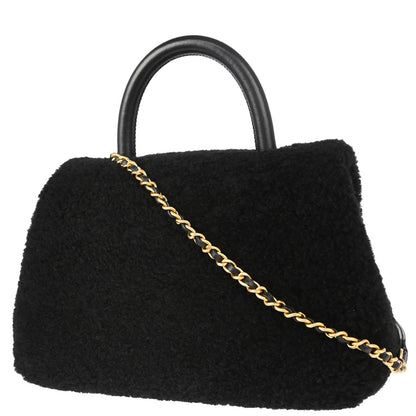 Chanel 2017 Black Mouton 2way Shoulder Handbag