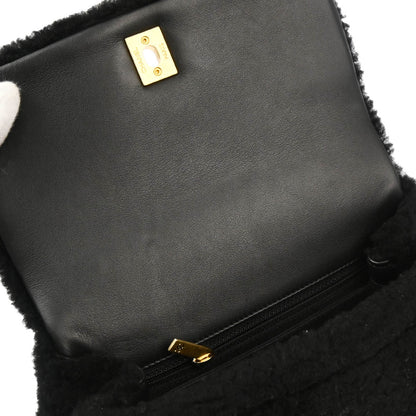 Chanel 2017 Black Mouton 2way Shoulder Handbag