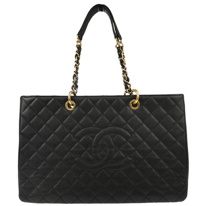 Chanel 2013-2014 Black Caviar Grand Shopping Tote GST XL Handbag