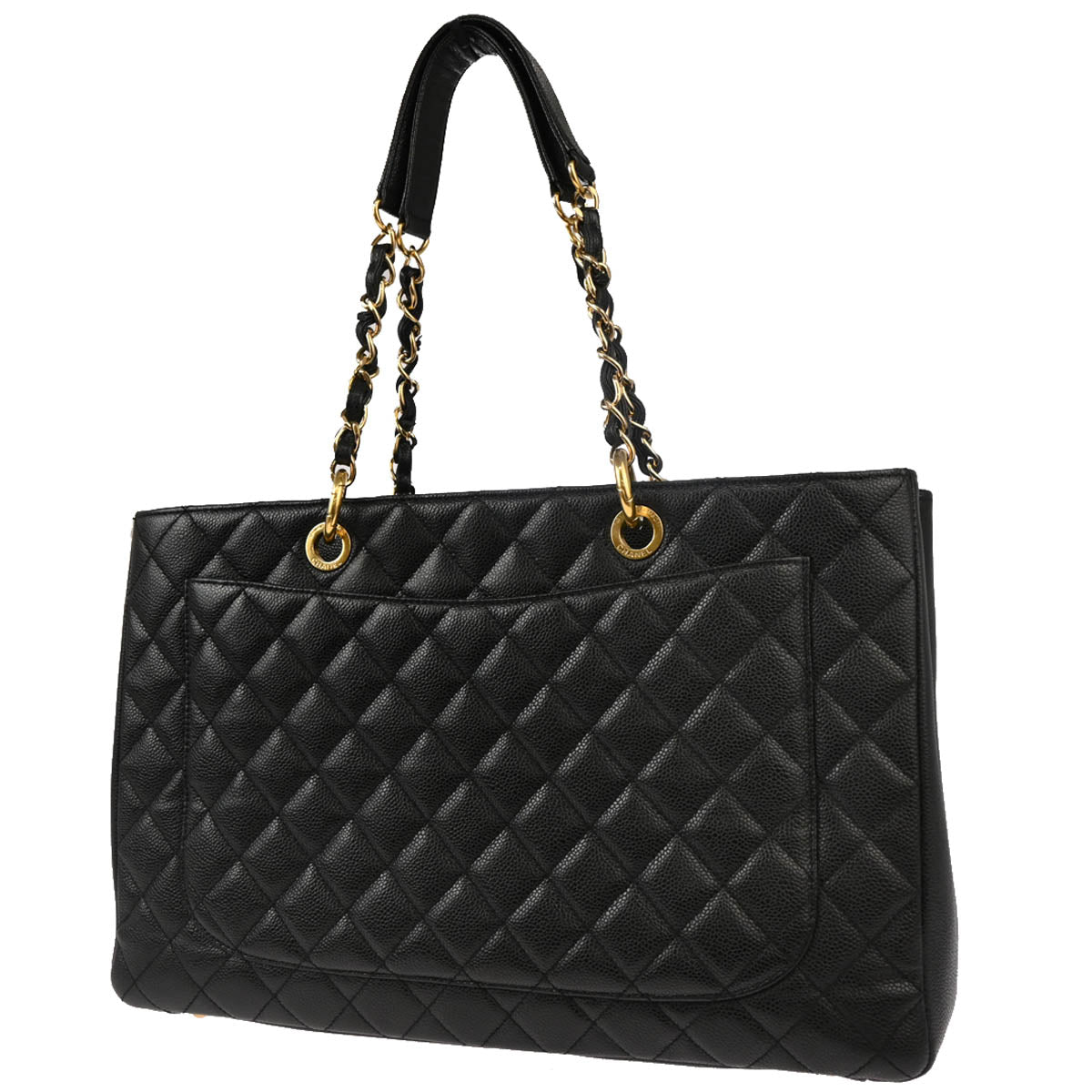 Chanel 2013-2014 Black Caviar Grand Shopping Tote GST XL Handbag