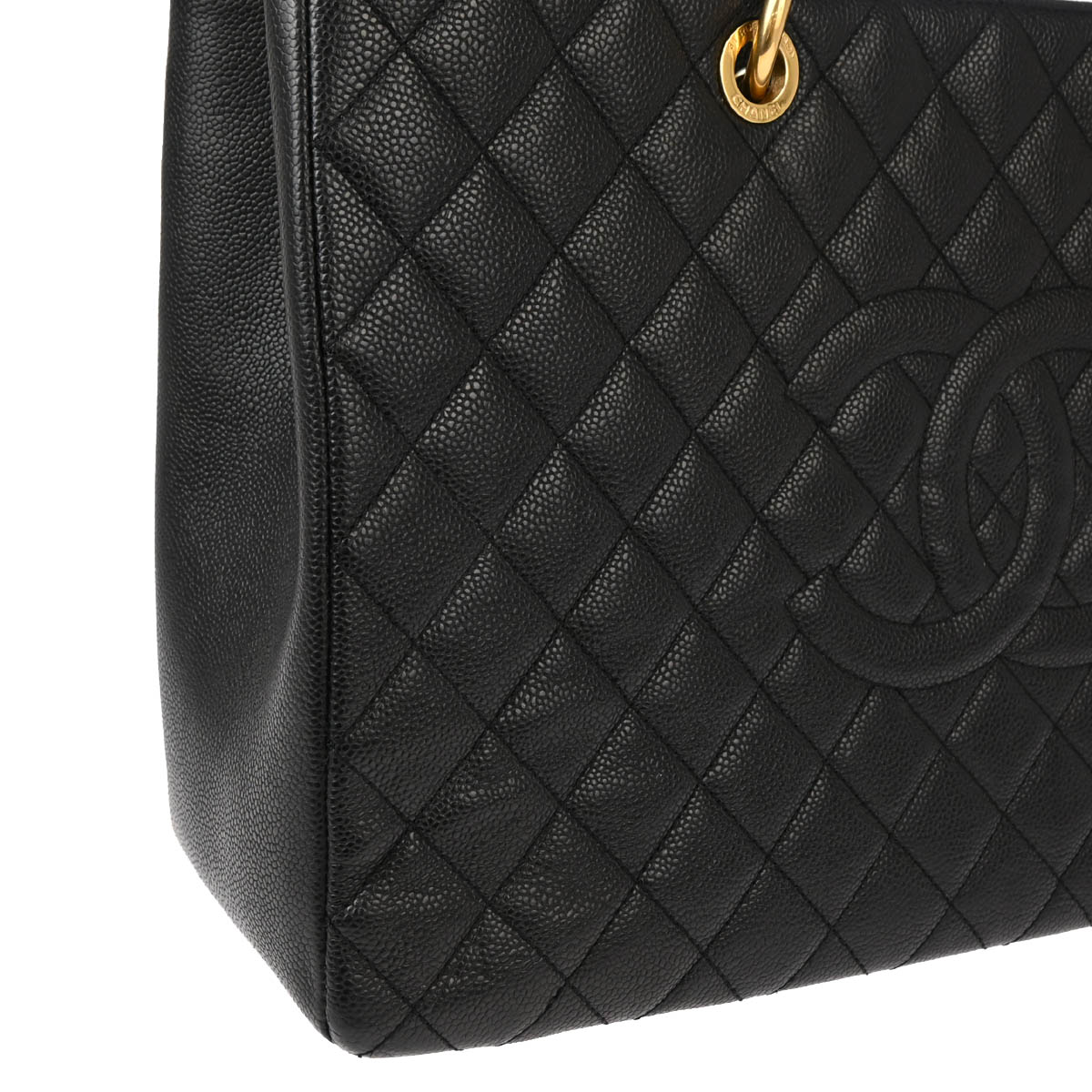Chanel 2013-2014 Black Caviar Grand Shopping Tote GST XL Handbag