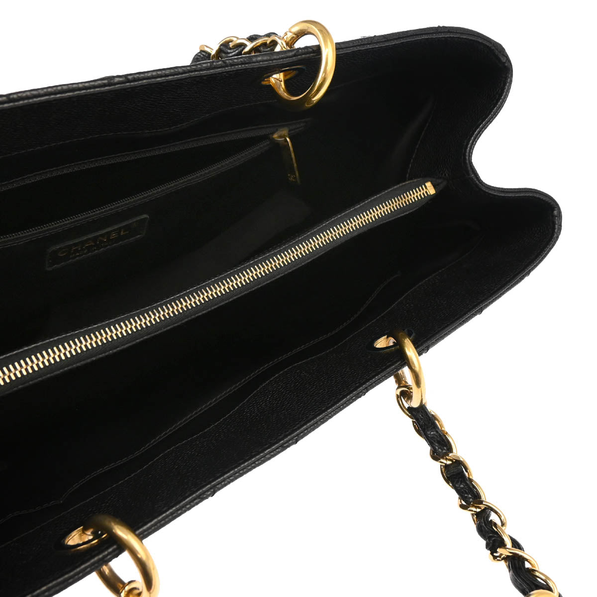 Chanel 2013-2014 Black Caviar Grand Shopping Tote GST XL Handbag