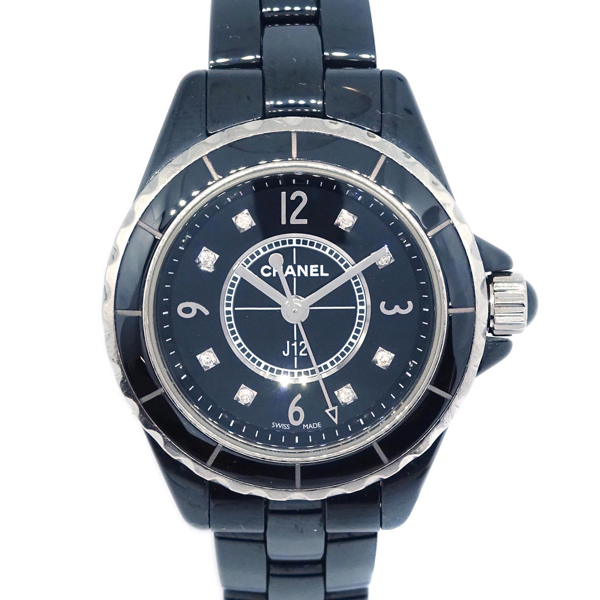 Chanel J12 Quartz 29mm Watch Ceramic Diamond SS