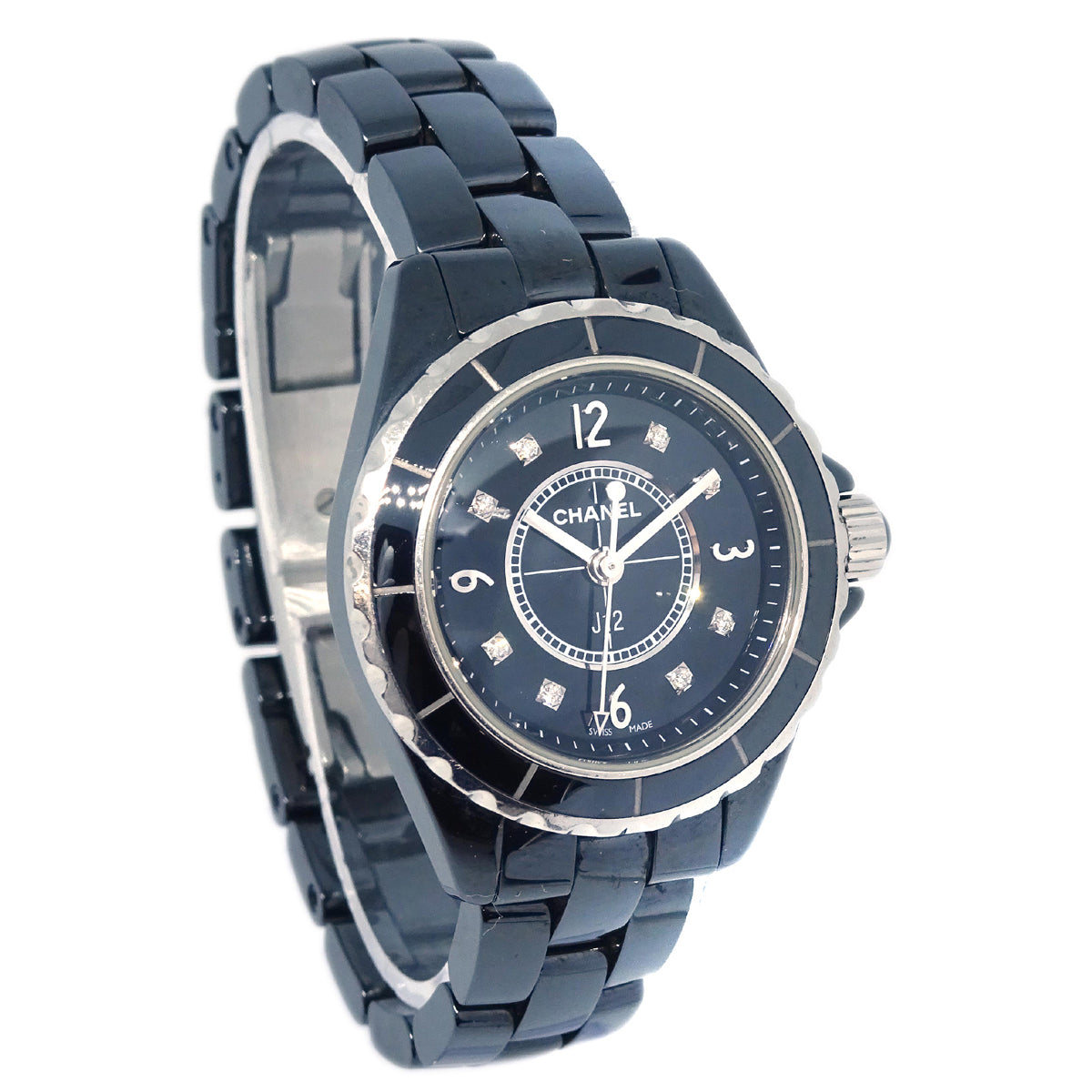 Chanel J12 Quartz 29mm Watch Ceramic Diamond SS