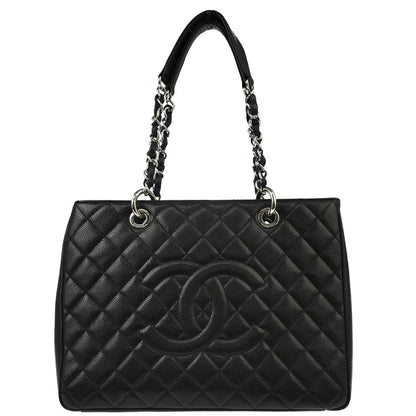 Chanel 2014 Black Caviar Grand Shopping Tote GST Handbag