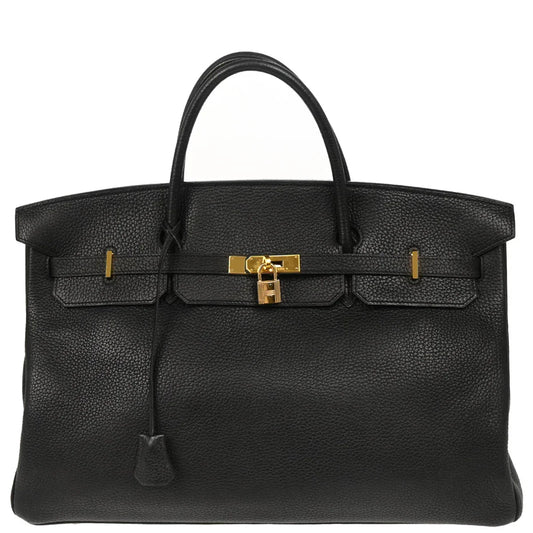 Hermes 2001 Black Togo Birkin 45 Handbag