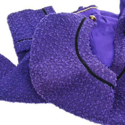 Chanel 1993 Setup Suit Jacket Skirt Purple #38