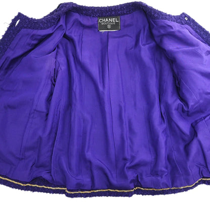 Chanel 1993 Setup Suit Jacket Skirt Purple #38