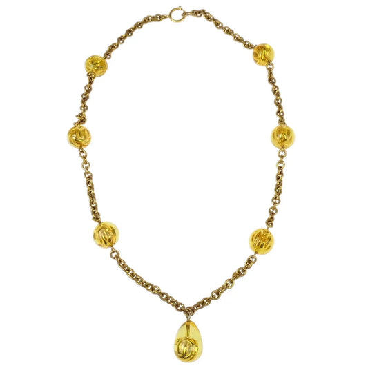 Chanel Teardrop Gold Chain Pendant Necklace 25 1990