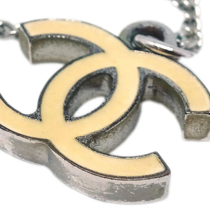 Chanel Chain Necklace Silver White 06V