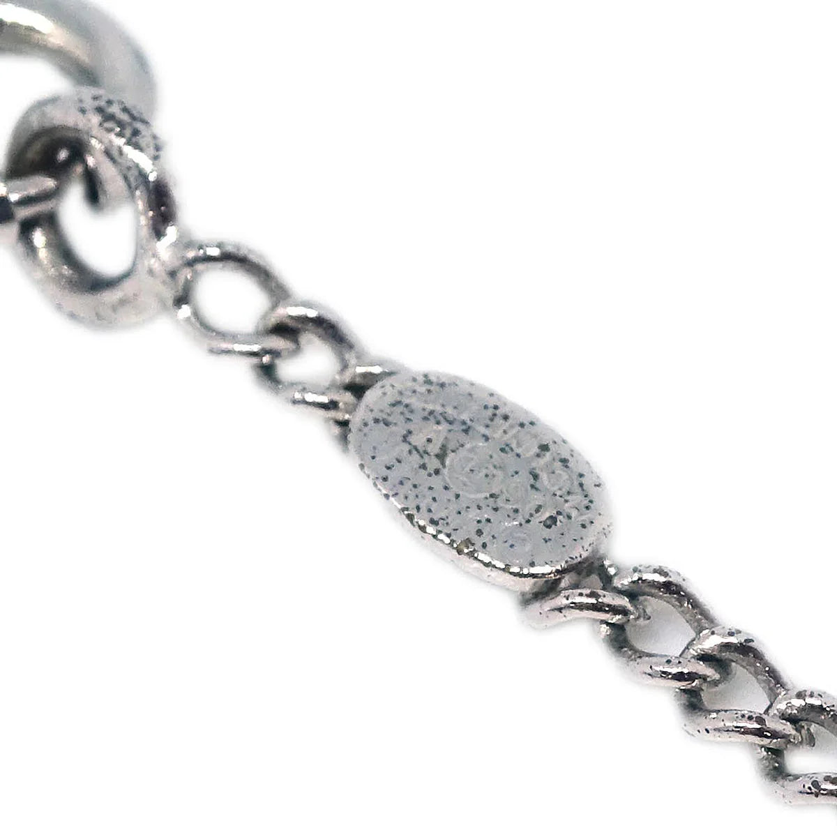 Chanel Chain Necklace Silver White 06V
