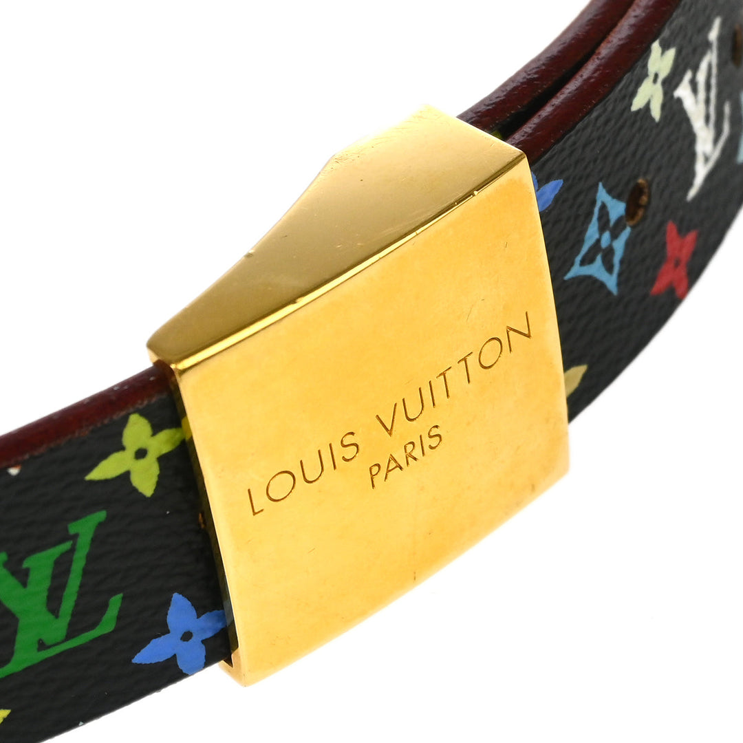 Louis Vuitton Black Multicolor Ceinture LV Cut Belt #70/28