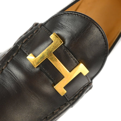 Hermes * Brown Constance Loafers Shoes #35 1/2