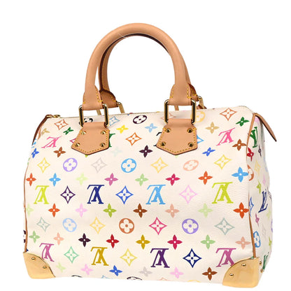 Louis Vuitton 2003 White Monogram Multicolor Speedy 30 Handbag M92643