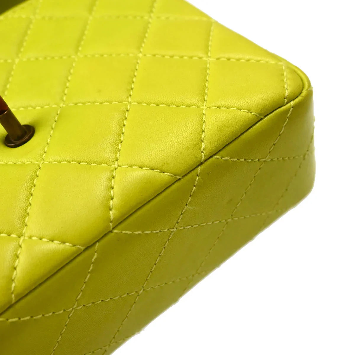 Chanel 1996-1997 Light Green Lambskin Mini Classic Square Flap Shoulder Bag 17