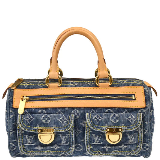 Louis Vuitton 2006 Blue Monogram Denim Neo Speedy Handbag M95019