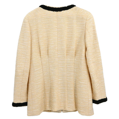 Chanel 2002 Collarless Jacket Ivory #42