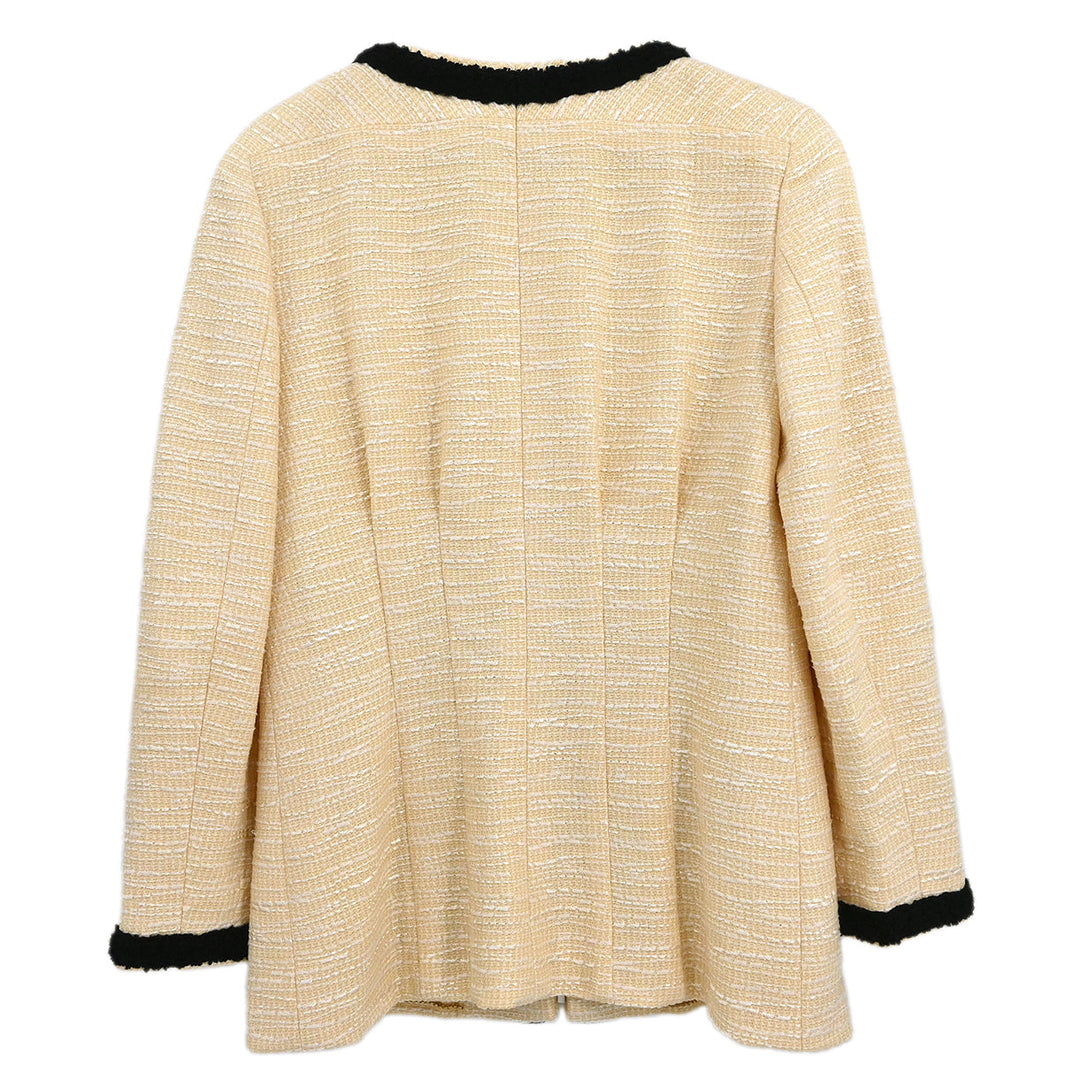 Chanel 2002 Collarless Jacket Ivory #42 – AMORE Vintage Tokyo