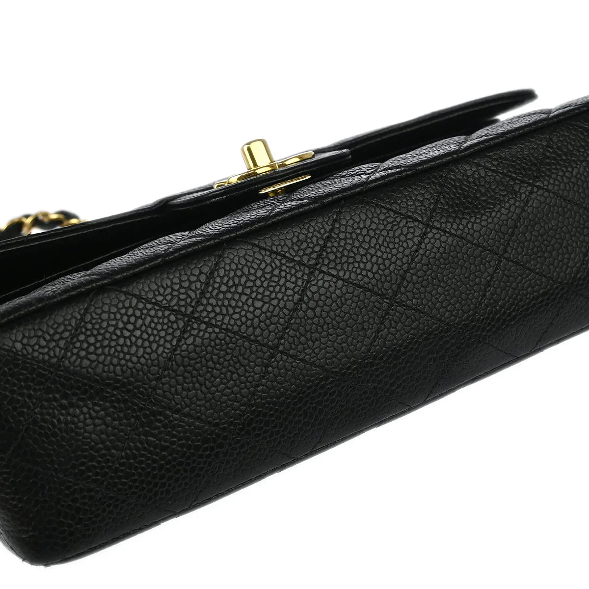 Chanel 2002-2003 Black Caviar Small Classic Double Flap Shoulder Bag