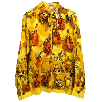 Hermes Shirt Blouse Yellow #40