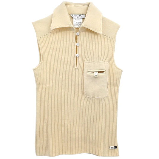 Christian Dior 2003 Sleeveless Top Ivory #40