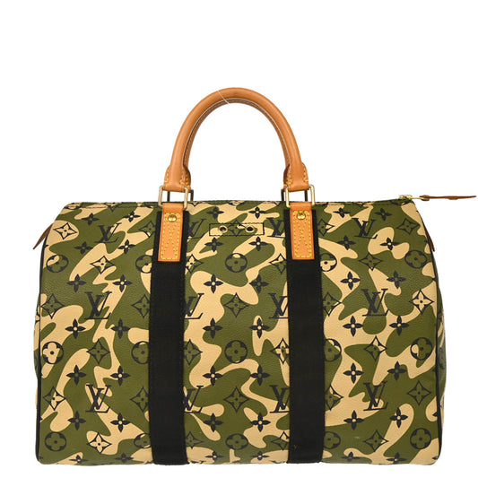 Louis Vuitton 2008 Green Monogramouflage Speedy 35 Handbag M95773