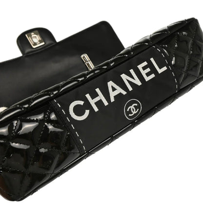 Chanel 2006-2008 Black Patent Leather Single Flap Shoulder Bag