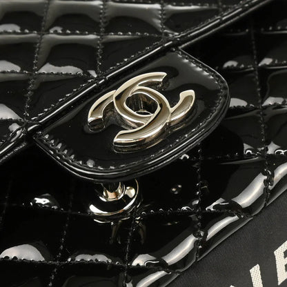 Chanel 2006-2008 Black Patent Leather Single Flap Shoulder Bag