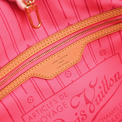 Louis Vuitton 2009 Monogram Rose Neverfull MM Shoulder Tote Bag M48613