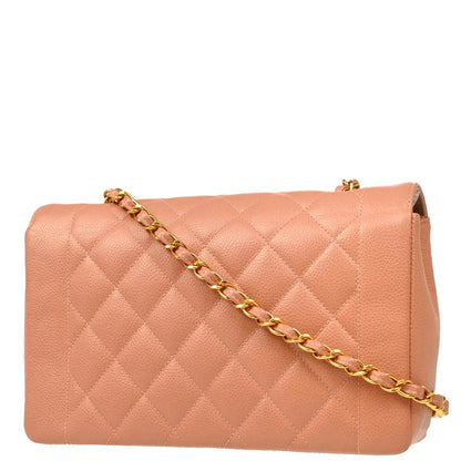 Chanel 1994-1996 Pink Caivar Medium Diana Shoulder Bag