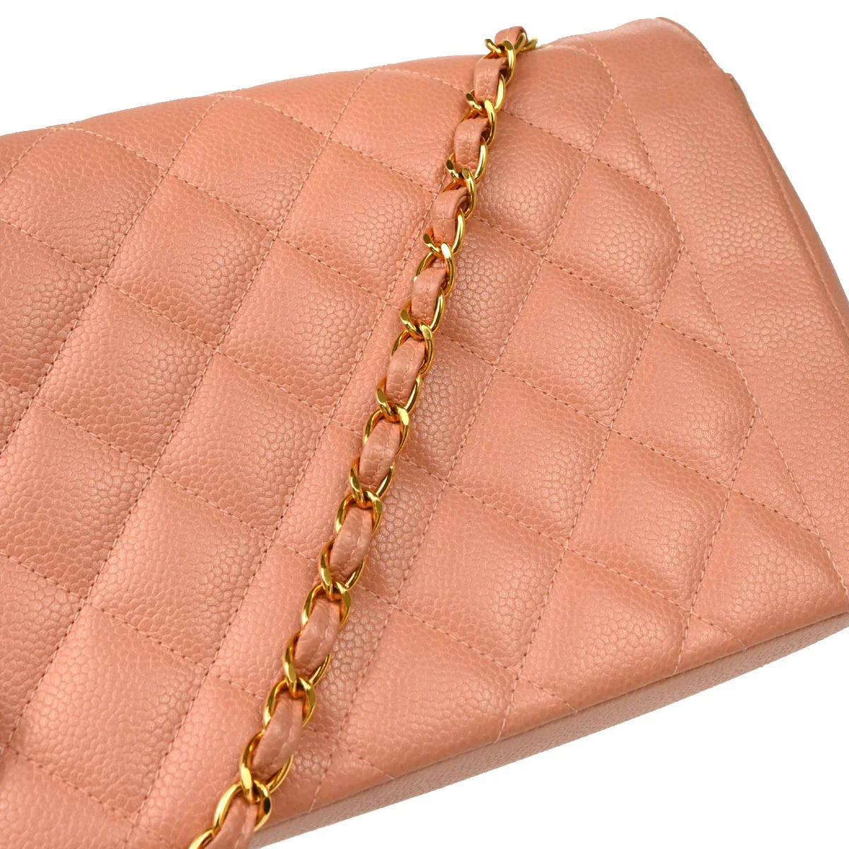 Chanel 1994-1996 Pink Caivar Medium Diana Shoulder Bag