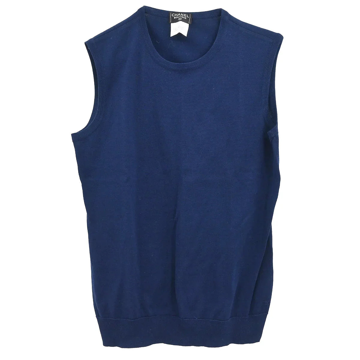 Chanel 1996 Ensemble Cardigan Top Navy #44