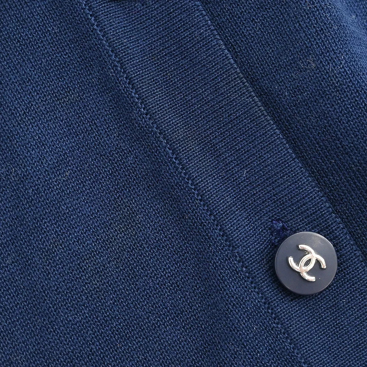 Chanel 1996 Ensemble Cardigan Top Navy #44