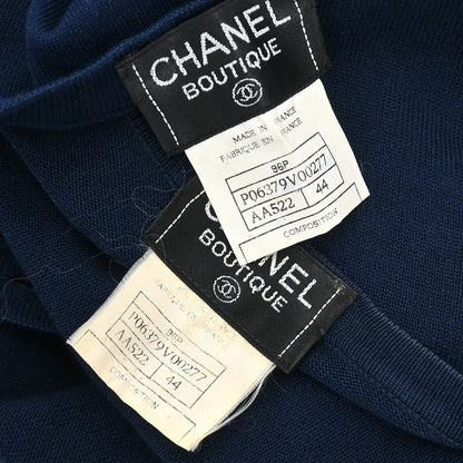 Chanel 1996 Ensemble Cardigan Top Navy #44