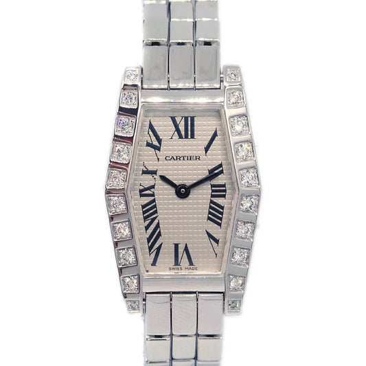 Cartier Lanieres Tonneau Quartz Watch Ref.2560 18KWG Diamond