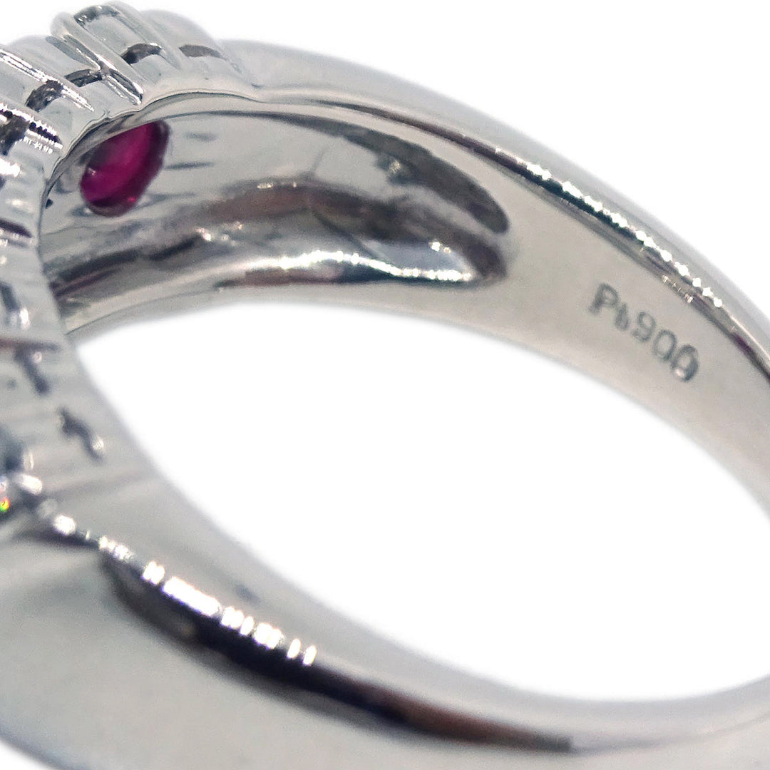 Ring PT900 Diamond Ruby Silver #51 #11 – AMORE Vintage Tokyo