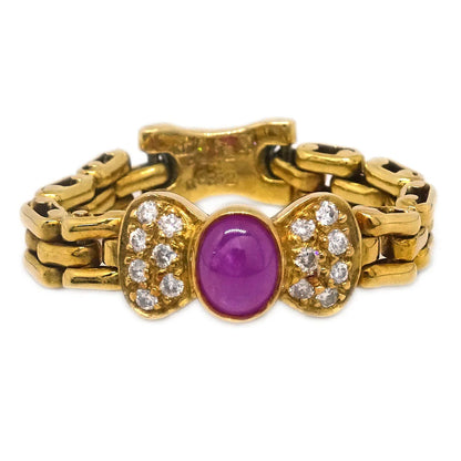 Ring K18 Ruby Diamond Gold #52
