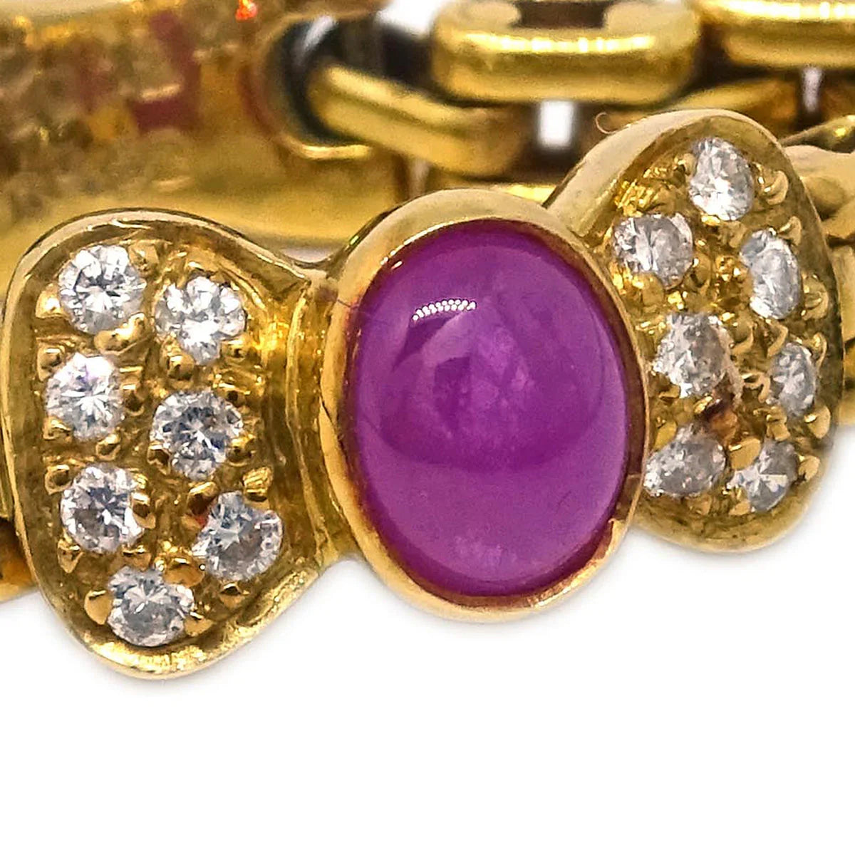 Ring K18 Ruby Diamond Gold #52