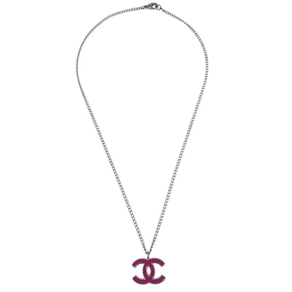 Chanel CC Chain Necklace Pendant Pink 04P