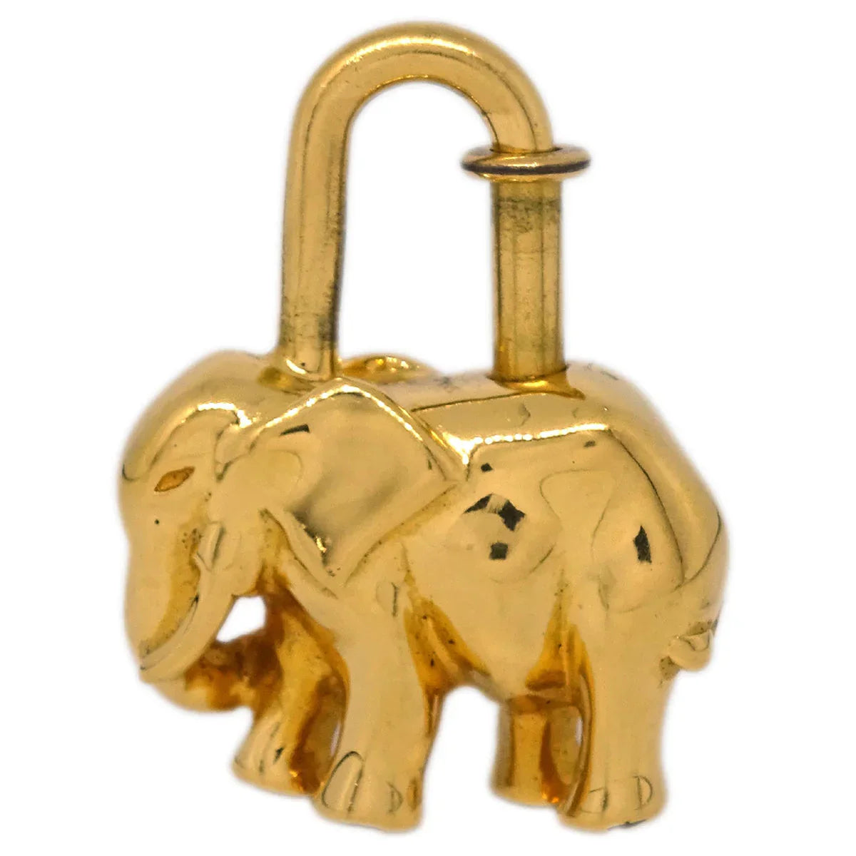 Hermes 1988 Elephant Cadena Gold Small Good