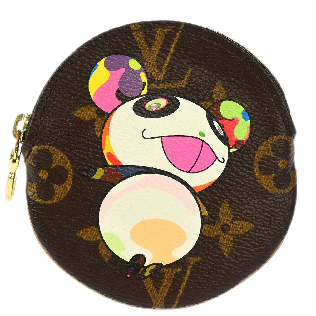 Louis Vuitton 2004 Monogram Panda Porte Monnaie Rond Coin Wallet M61928